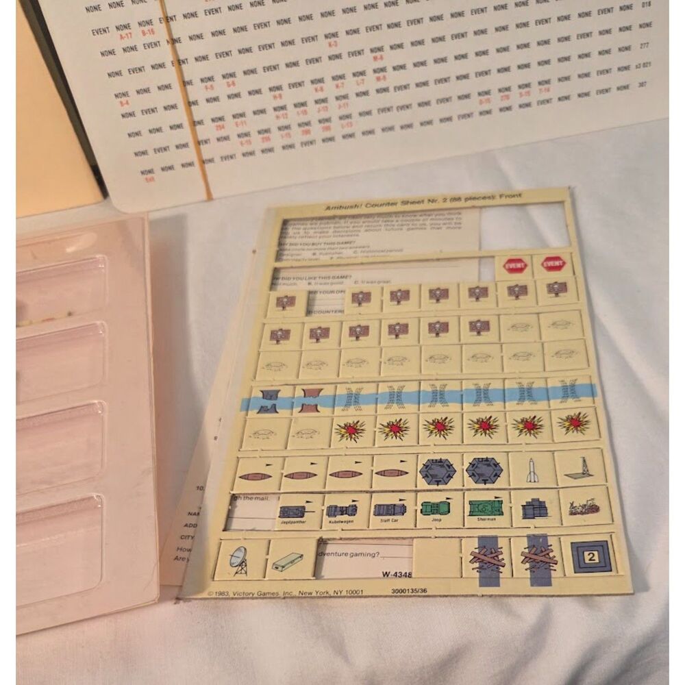 Vintage Ambush! WWII Combat Board Game 1983 Victory Games - Picture 8 of 8
